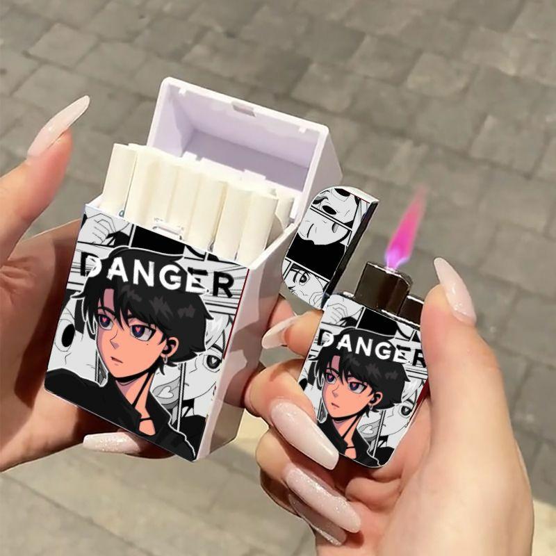 Tändare Och Rökverktyg |   Ny Design Av Anime-Inspirerad Uppblåsbar Tändare Och Cigarettask, Kreativ Och Personlig, Hög Kvalitet, Bärbar, Cartoon Stil, Perfekt Present Till Pojkvän Eller Bästa Vän. Tändare Och Rökverktyg Tändare Och Rökverktyg