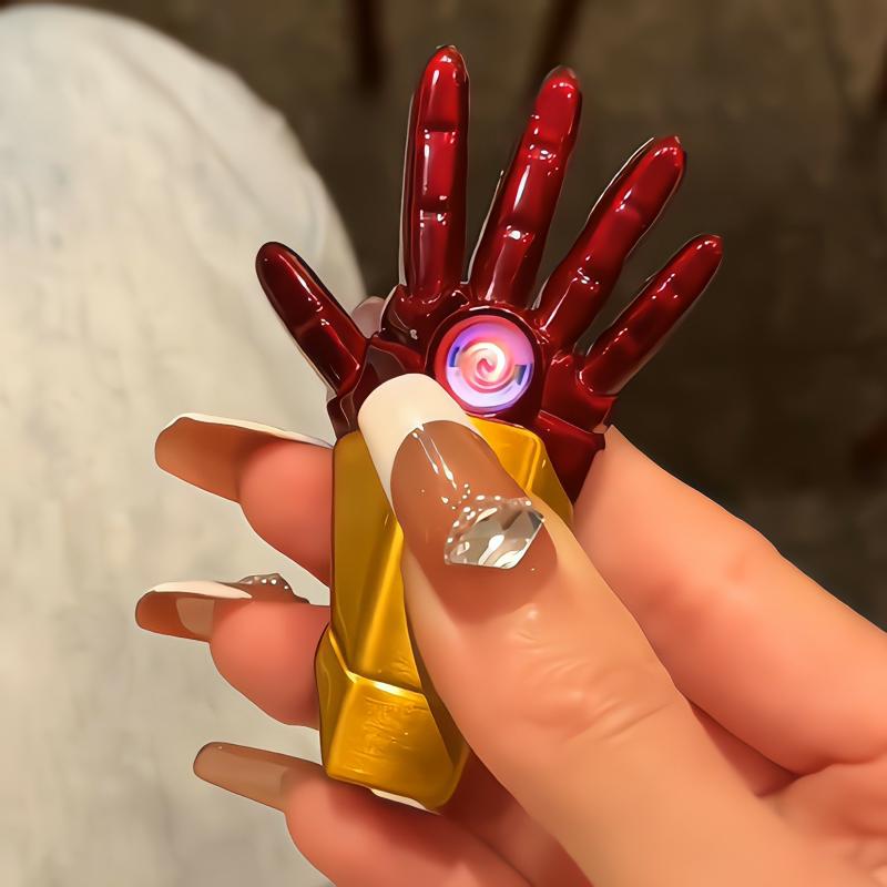 Tändare Och Rökverktyg |   Stålmannen Handflata Laddare Tändare Kreativ Marvel Figur Handskformad Tändare Volframtråd Tändning Vindskyddad Tändare Och Rökverktyg Tändare Och Rökverktyg